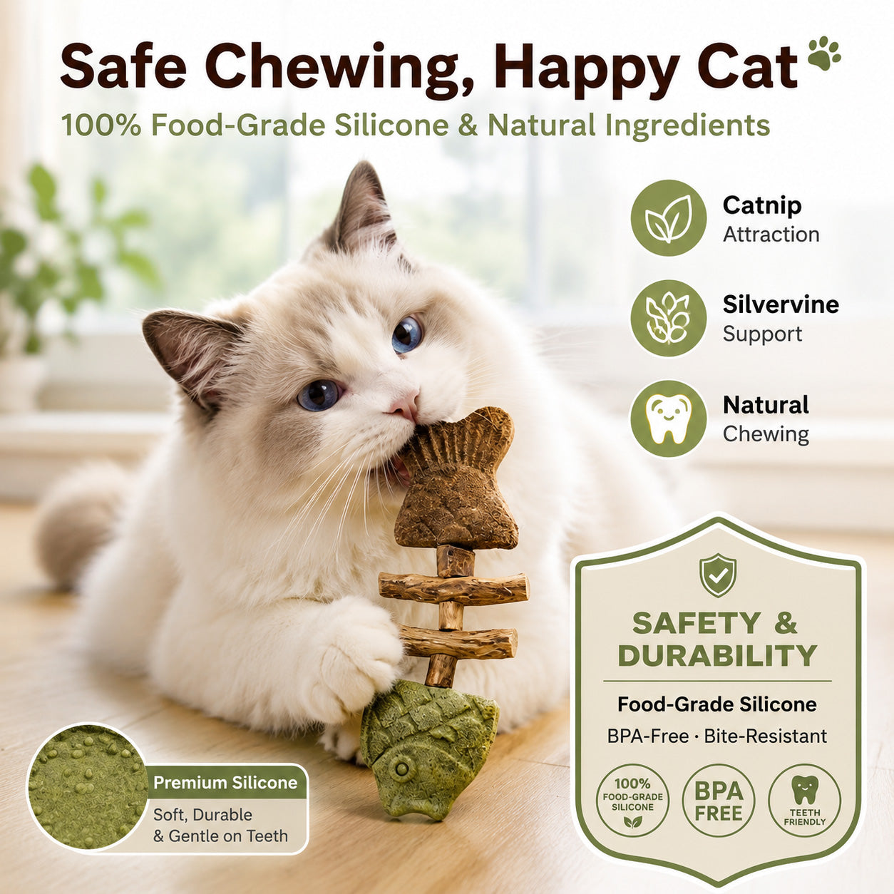 LBMLBM™ Catnip & Silvervine Chew - Let Your Cat Brush Their Own Teeth! 🦷🐱