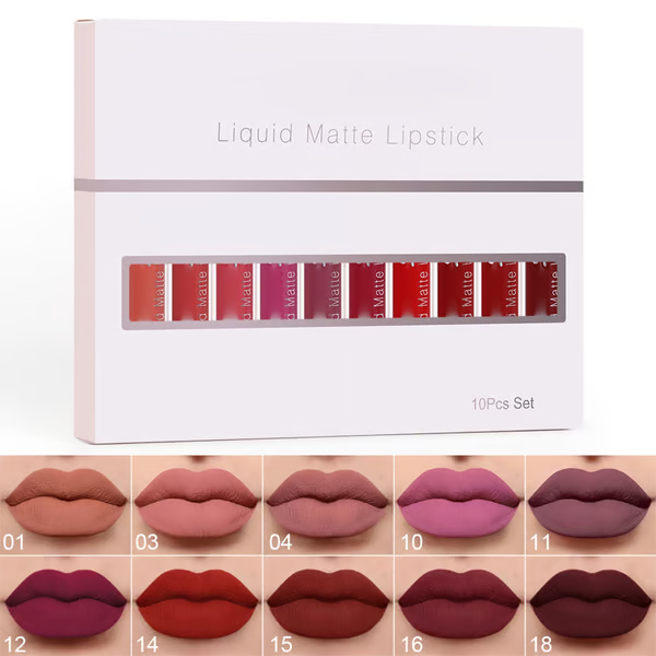 ❤️10Pcs Liquid Matte Matt Lipstick Set