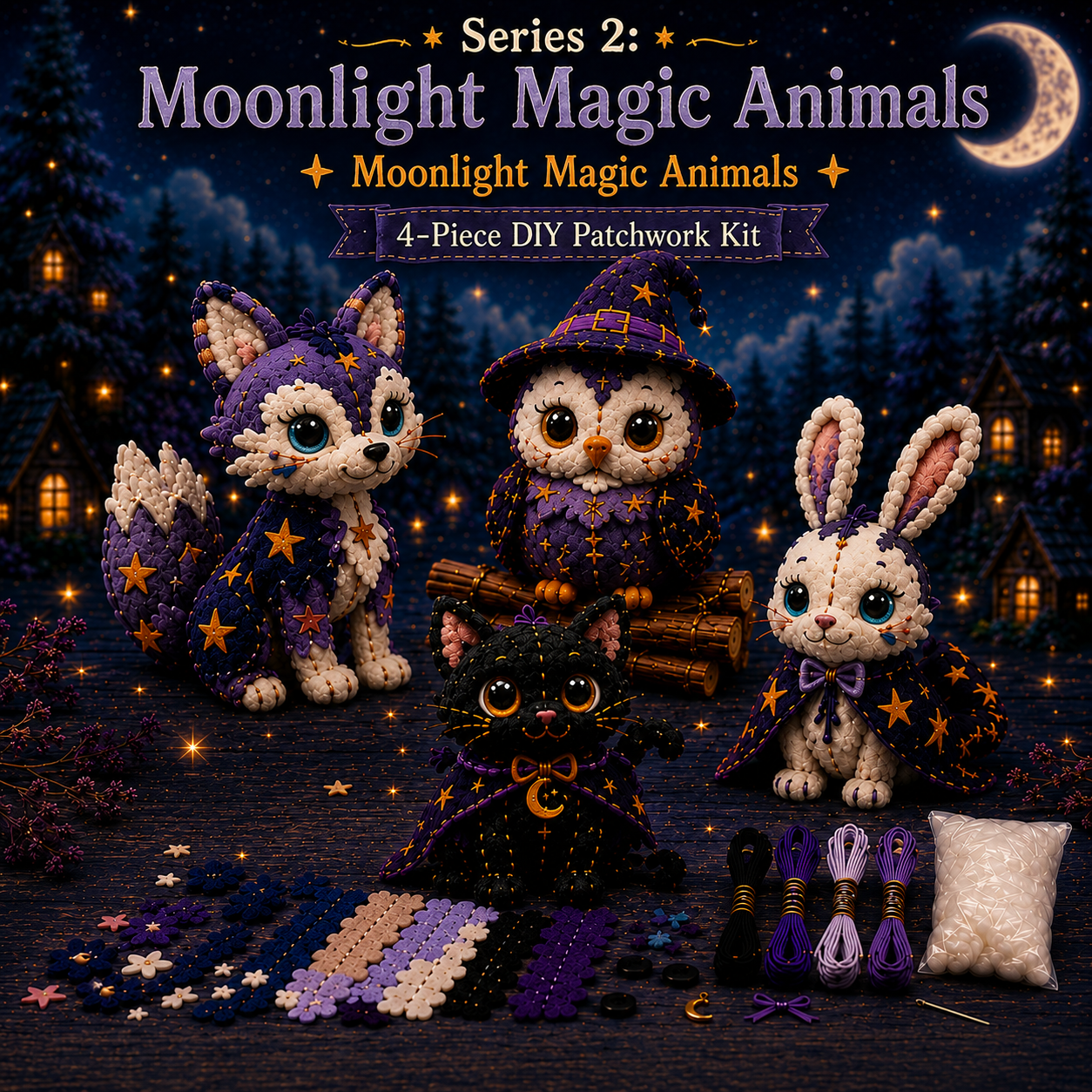 Halloween Friends 4 Piece DIY Patchwork Kit Collection 🎃🧵