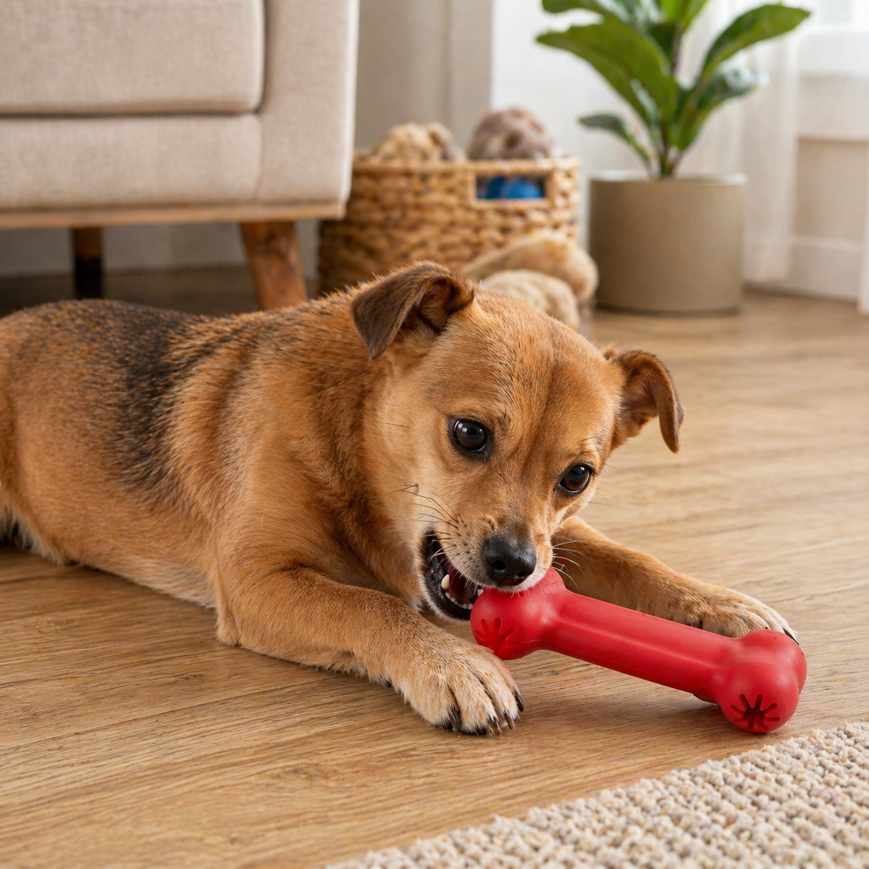Interactive Dental Treat-Dispensing Tire Toy