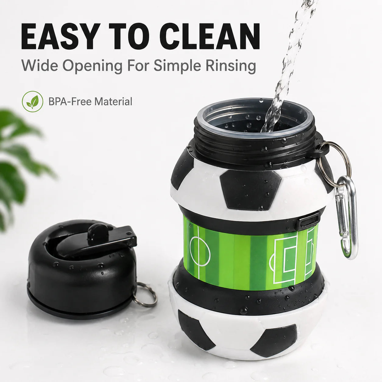 World Cup Special: 2-in-1 Foldable Football Water Bottle