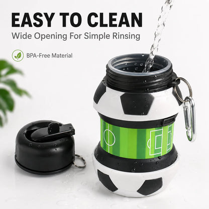 World Cup Special: 2-in-1 Foldable Football Water Bottle