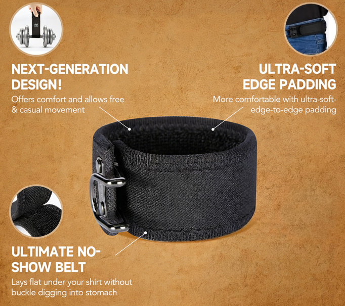 ✨Metal Hook Tactical Elastic Belt No Buckle Invisible Design | Soft Adjustable Side Tactical Belt