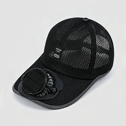 2-in-1 baseball cap with solar-powered fan