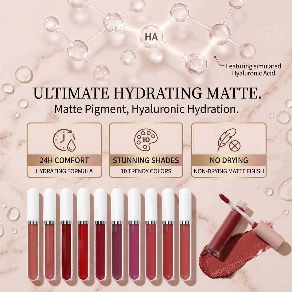 ❤️10Pcs Liquid Matte Matt Lipstick Set
