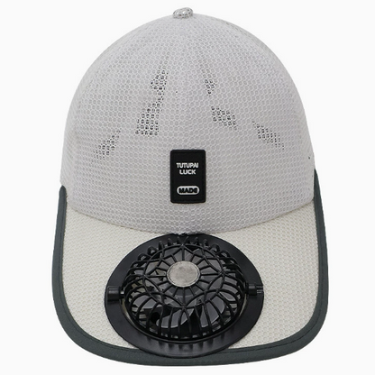 2-in-1 baseball cap with solar-powered fan