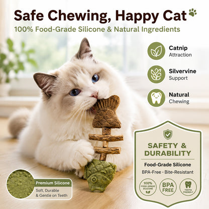 LBMLBM™ Catnip & Silvervine Chew - Let Your Cat Brush Their Own Teeth! 🦷🐱