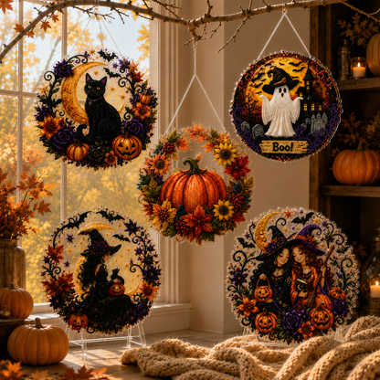 ✨🎃Halloween Black Cat Moon Diamond Art Hanging Ornament Kit👻