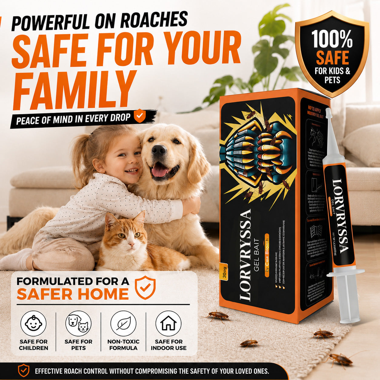 LORVRYSSA Cockroach Gel Bait | Whole-Home Eradication 🛡️