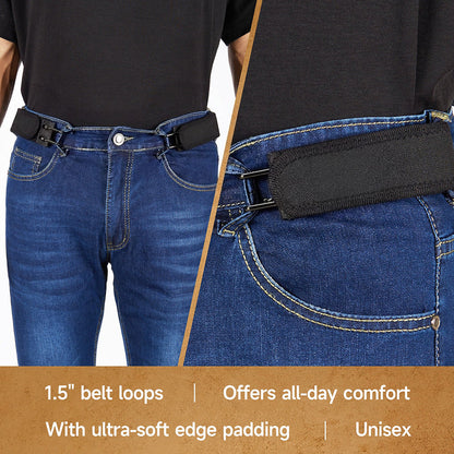 ✨Metal Hook Tactical Elastic Belt No Buckle Invisible Design | Soft Adjustable Side Tactical Belt