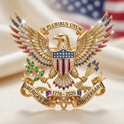 US 250th Anniversary Brooch Pin-stereoscopic-With diamonds