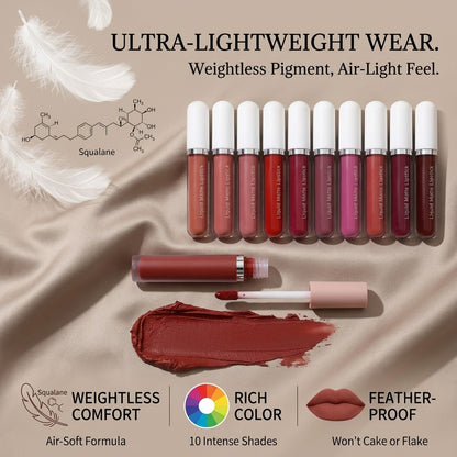 ❤️10Pcs Liquid Matte Matt Lipstick Set