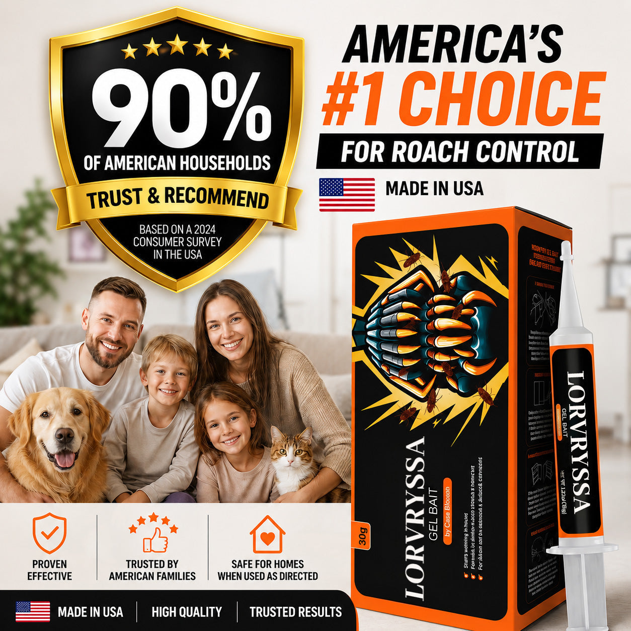 LORVRYSSA Cockroach Gel Bait | Whole-Home Eradication 🛡️