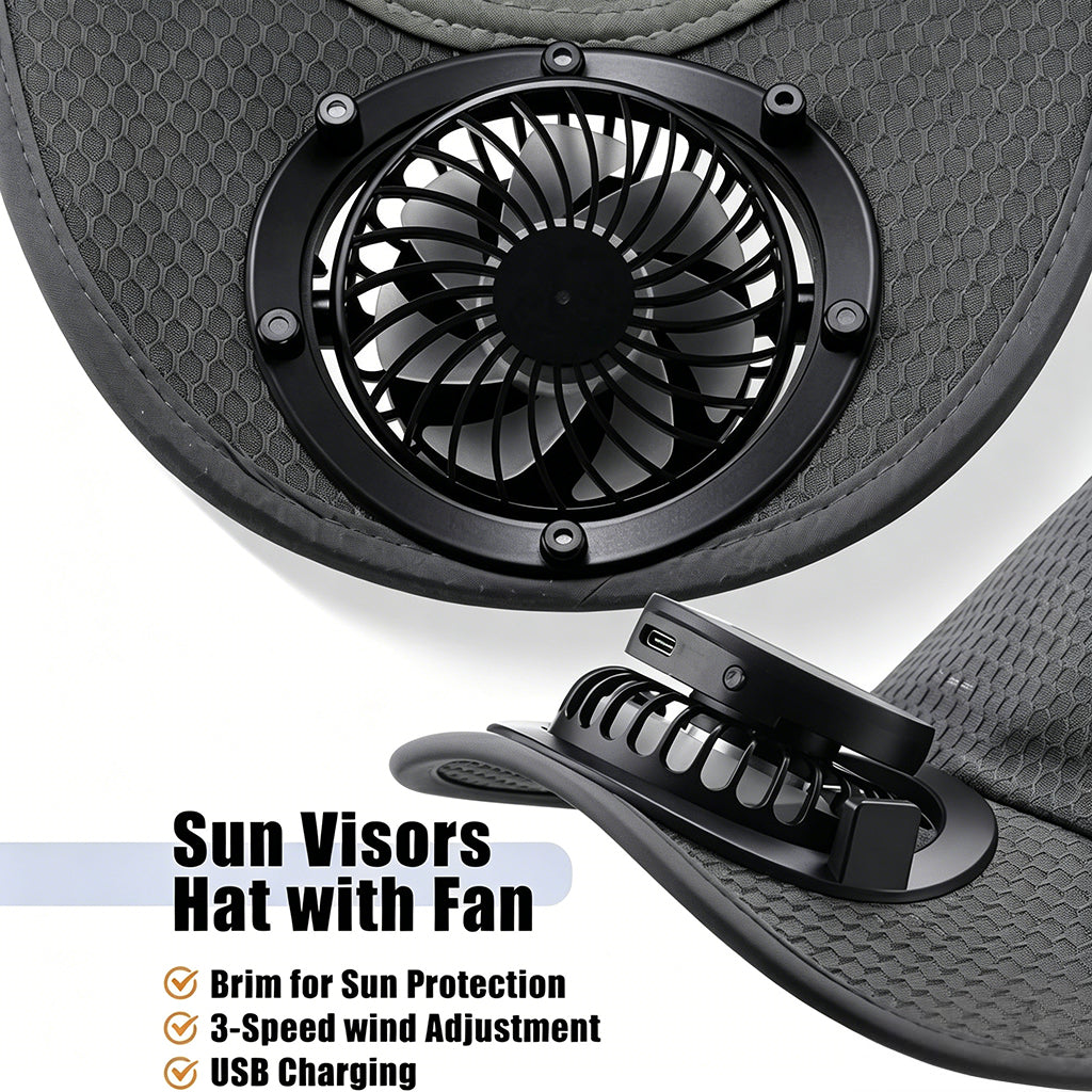 2-in-1 baseball cap with solar-powered fan