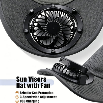 2-in-1 baseball cap with solar-powered fan