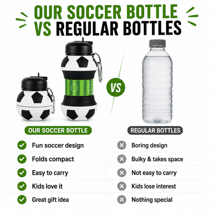 World Cup Special: 2-in-1 Foldable Football Water Bottle