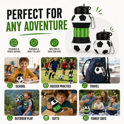 World Cup Special: 2-in-1 Foldable Football Water Bottle