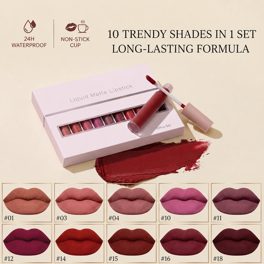 ❤️10Pcs Liquid Matte Matt Lipstick Set