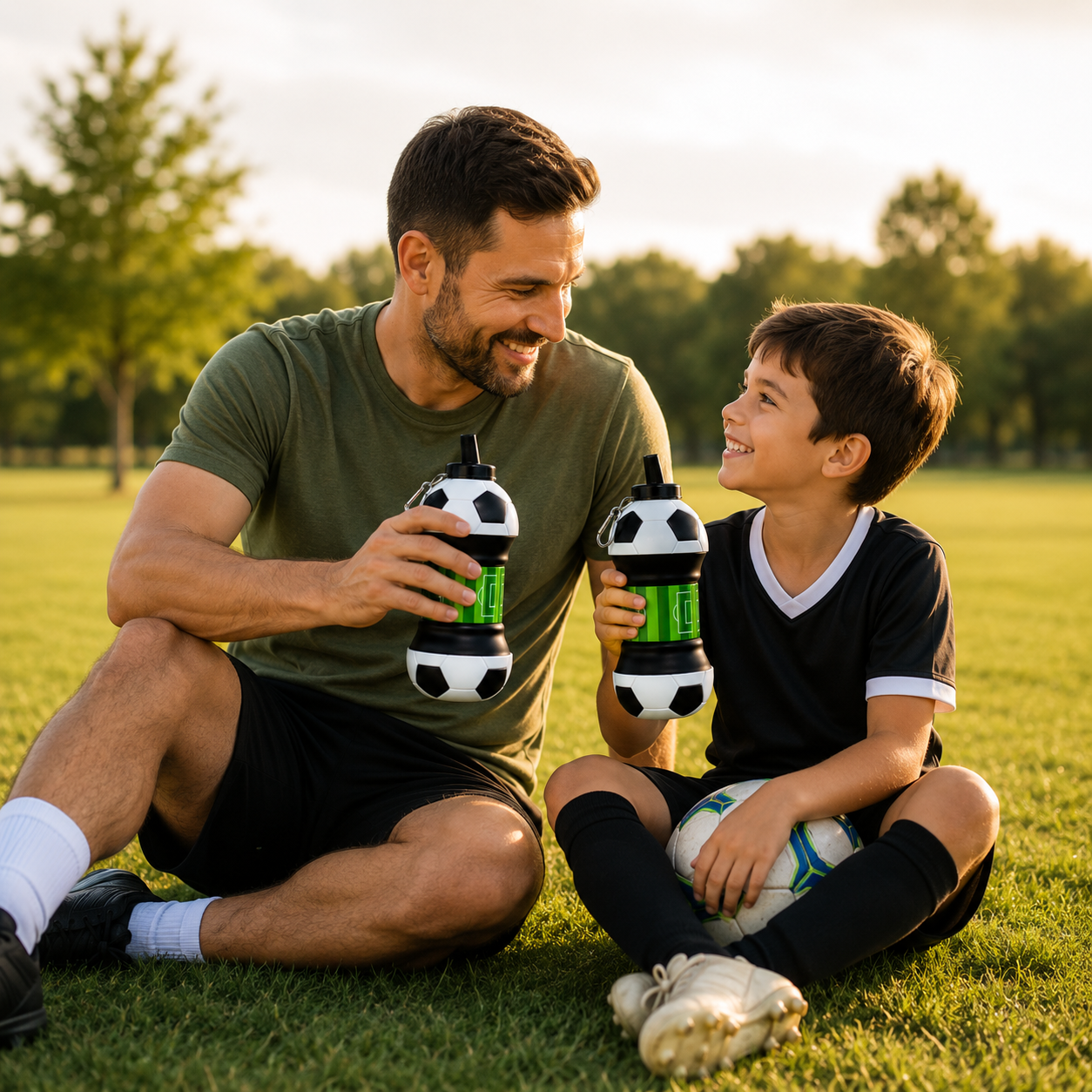 World Cup Special: 2-in-1 Foldable Football Water Bottle