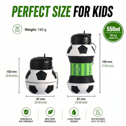 World Cup Special: 2-in-1 Foldable Football Water Bottle