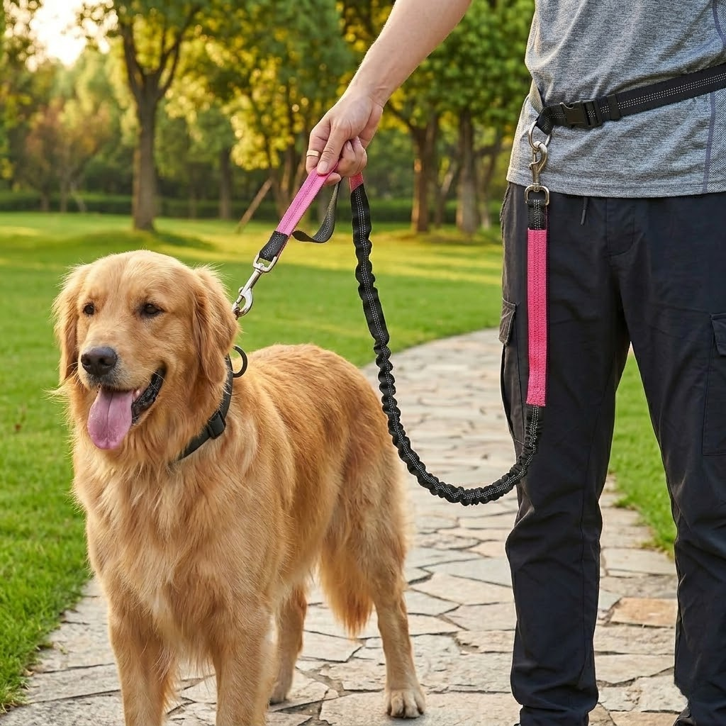 Dual-Handle Reflective Bungee Leash