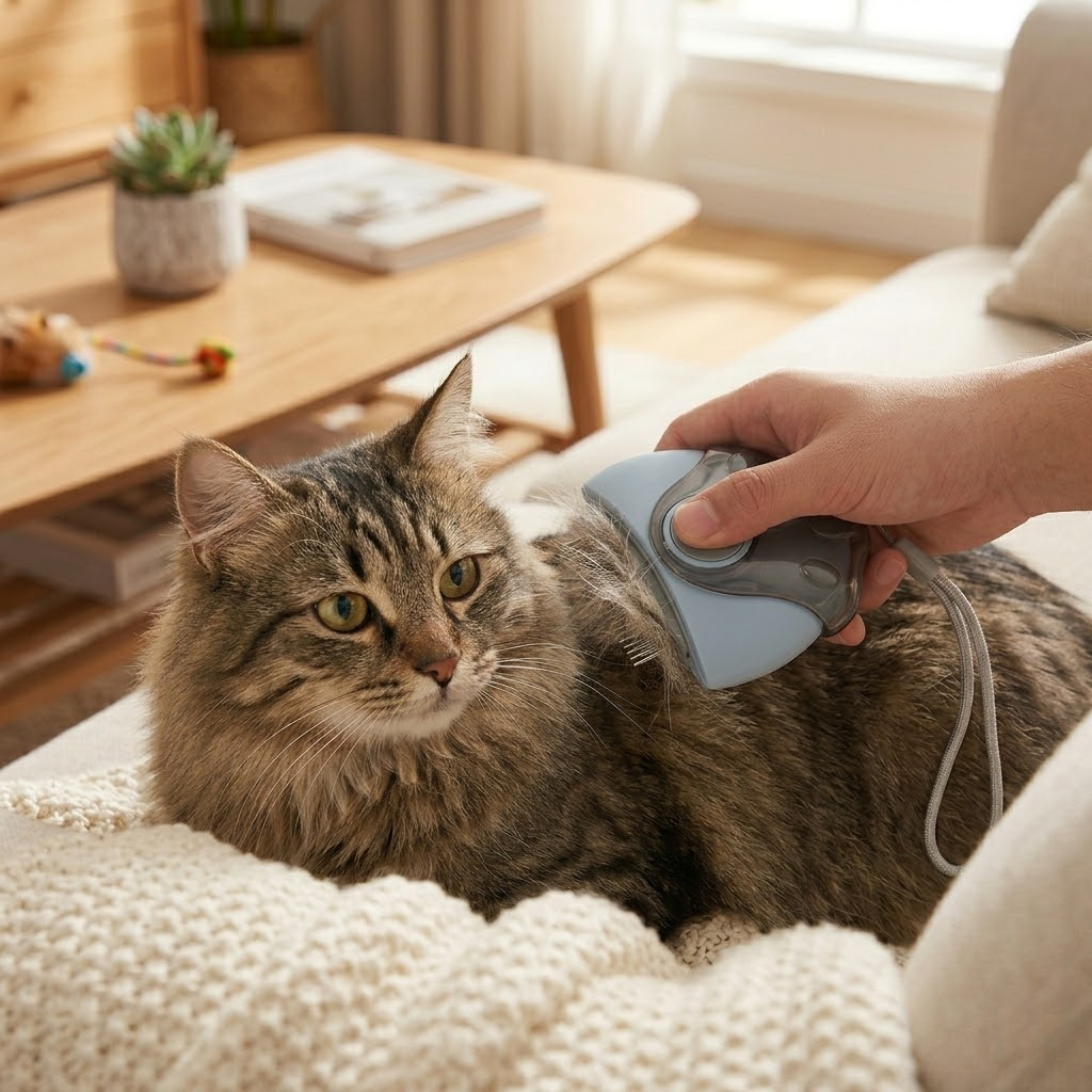 Multifunctional One-Click Pet Grooming Brush