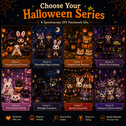 Halloween Friends 4 Piece DIY Patchwork Kit Collection 🎃🧵
